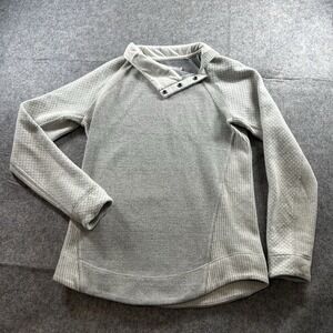 Prana Sweater Womens Medium Brandie Fleece Lined Wool Snap Collar Pullover